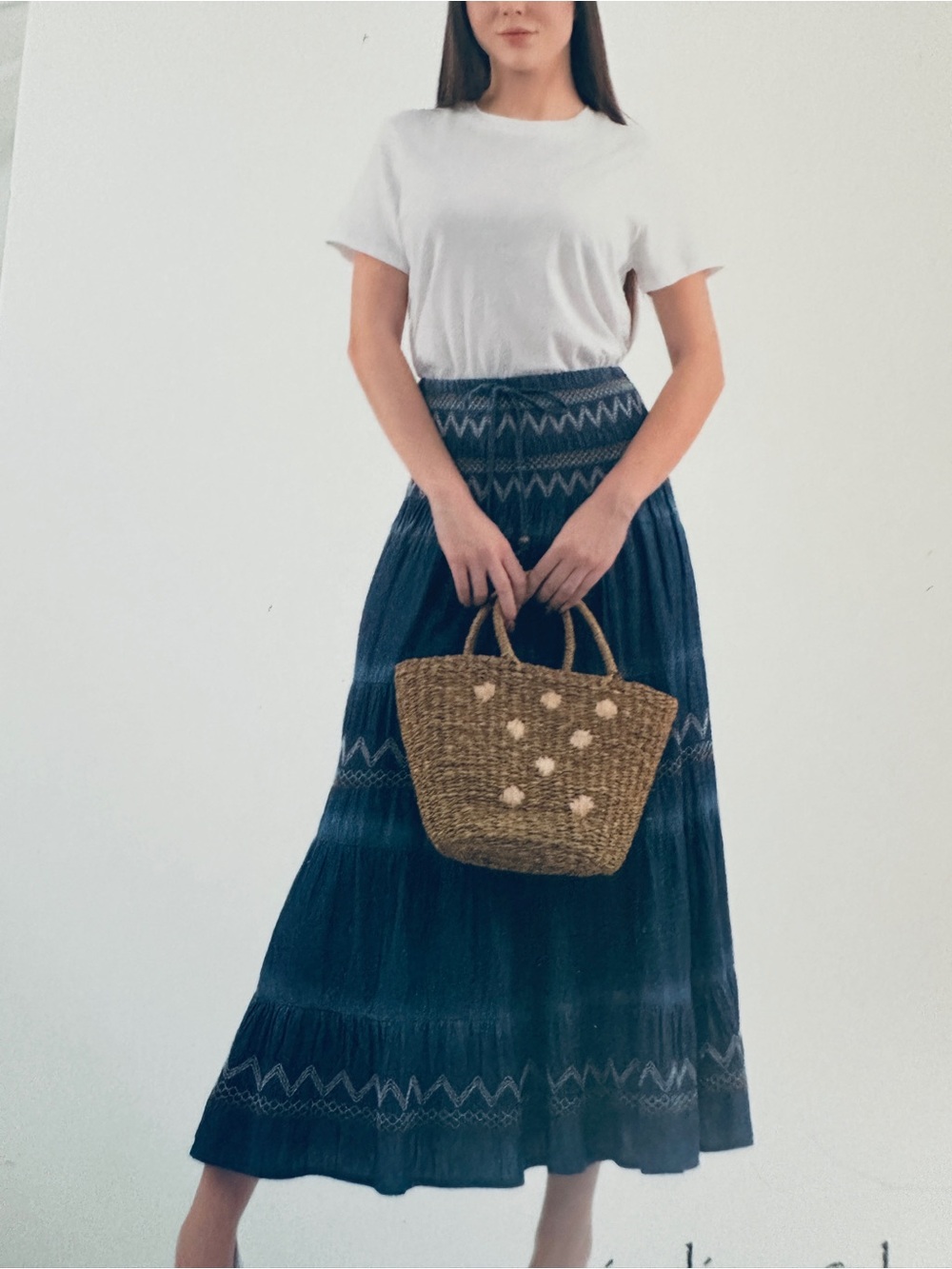Blue Tiered Midi Dress / Maxi Skirt By Indigo & Lace -Size Large -Versatile